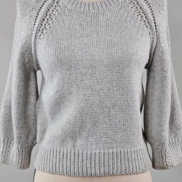 3.1 Phillip Lim Women's Gray Knit 3/4 Sleeve Sweater | Small | FLAWS - Picture 16 of 16